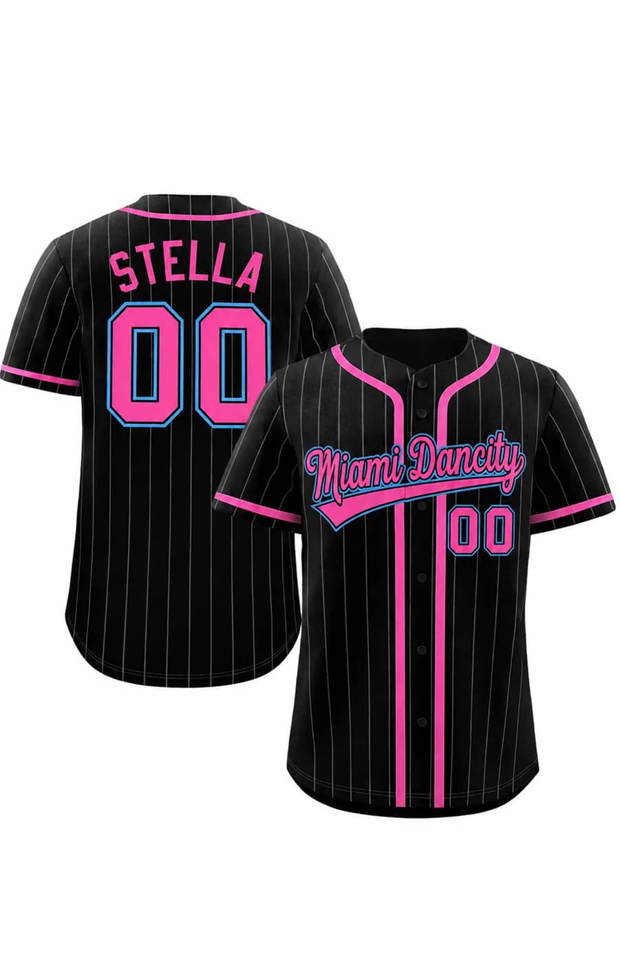 Miami Dancity baseball jersey, Black pinstripe